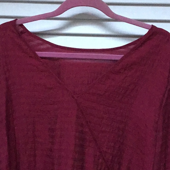 Stripe wrap back crop blouse - Picture 6 of 7